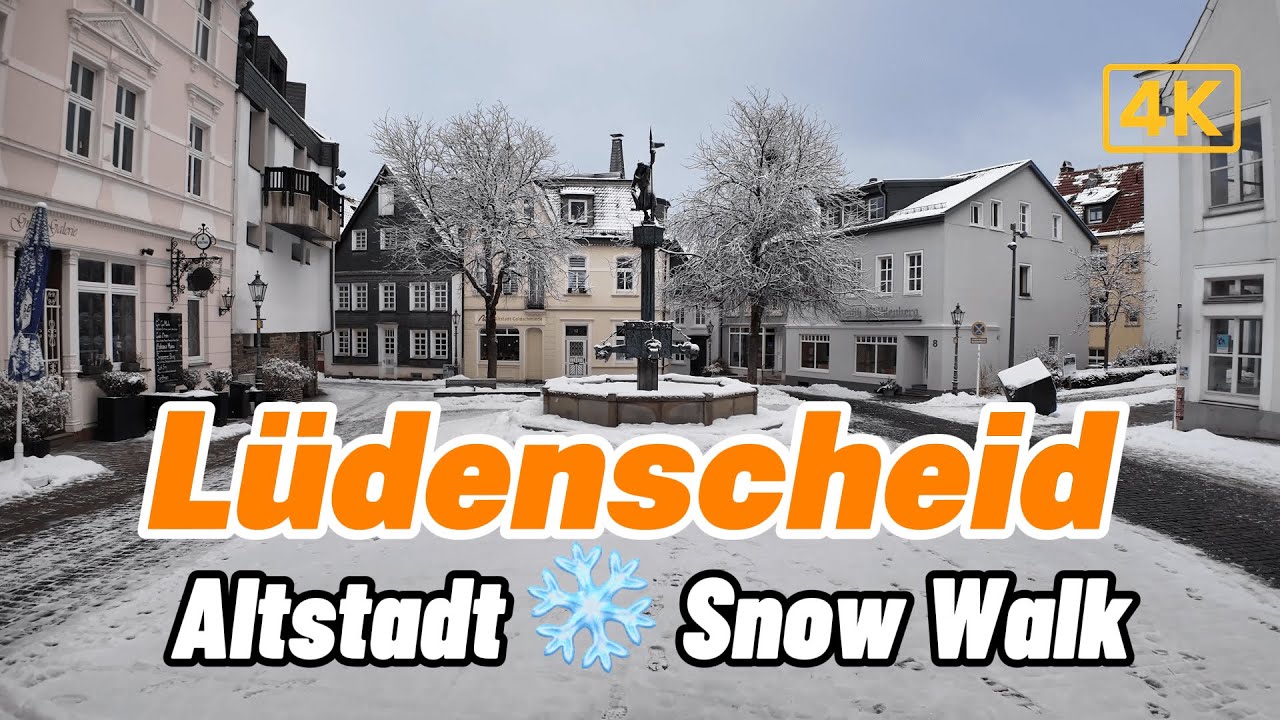 Snow Walk Through Lüdenscheid Old Town | Quiet Winter City Walk Germany