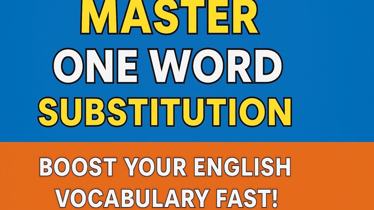 Master One Word Substitution | Boost Your English Vocabulary Fast! #learnenglish 