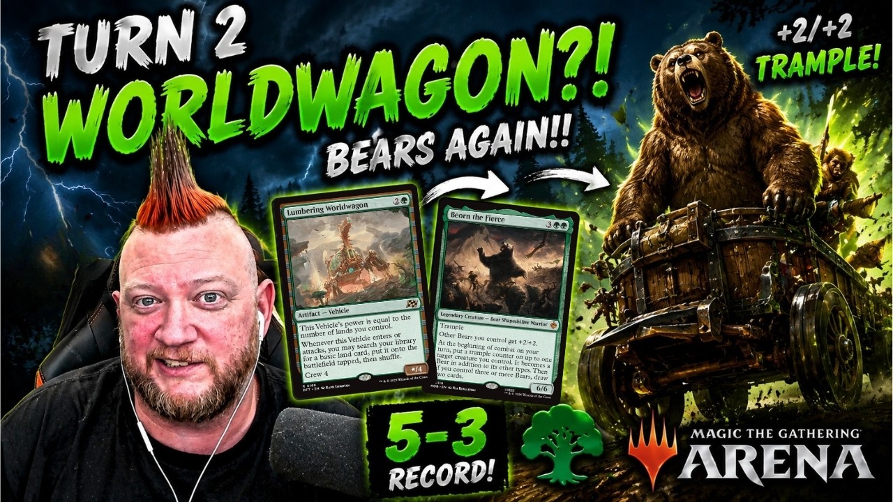 TURN 2 WORLDWAGON?! Mono-Green Bears Goes 5-3! 🐻 | MTGA Unedited Games
