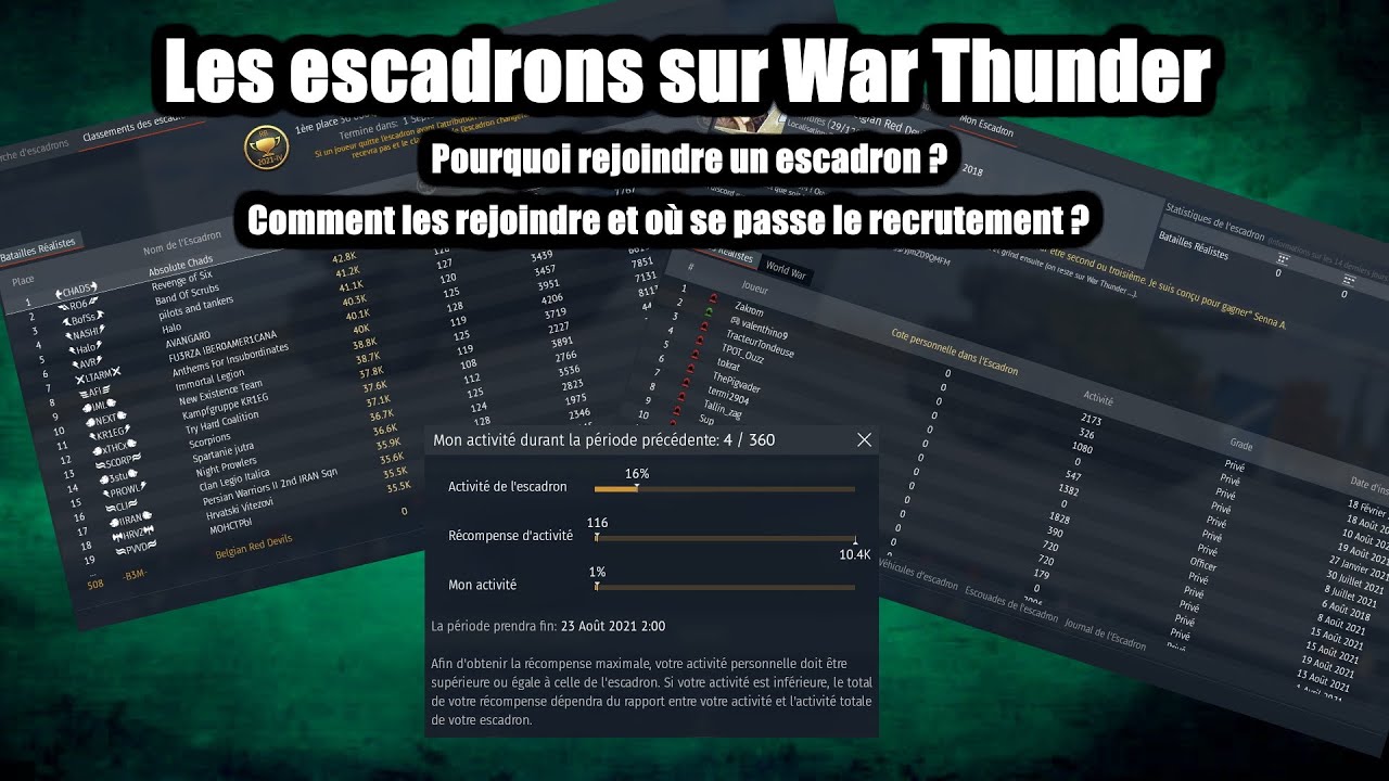 [War Thunder] Les escadrons : tout ce qu'il faut savoir (ou presque) et B3M recrute !