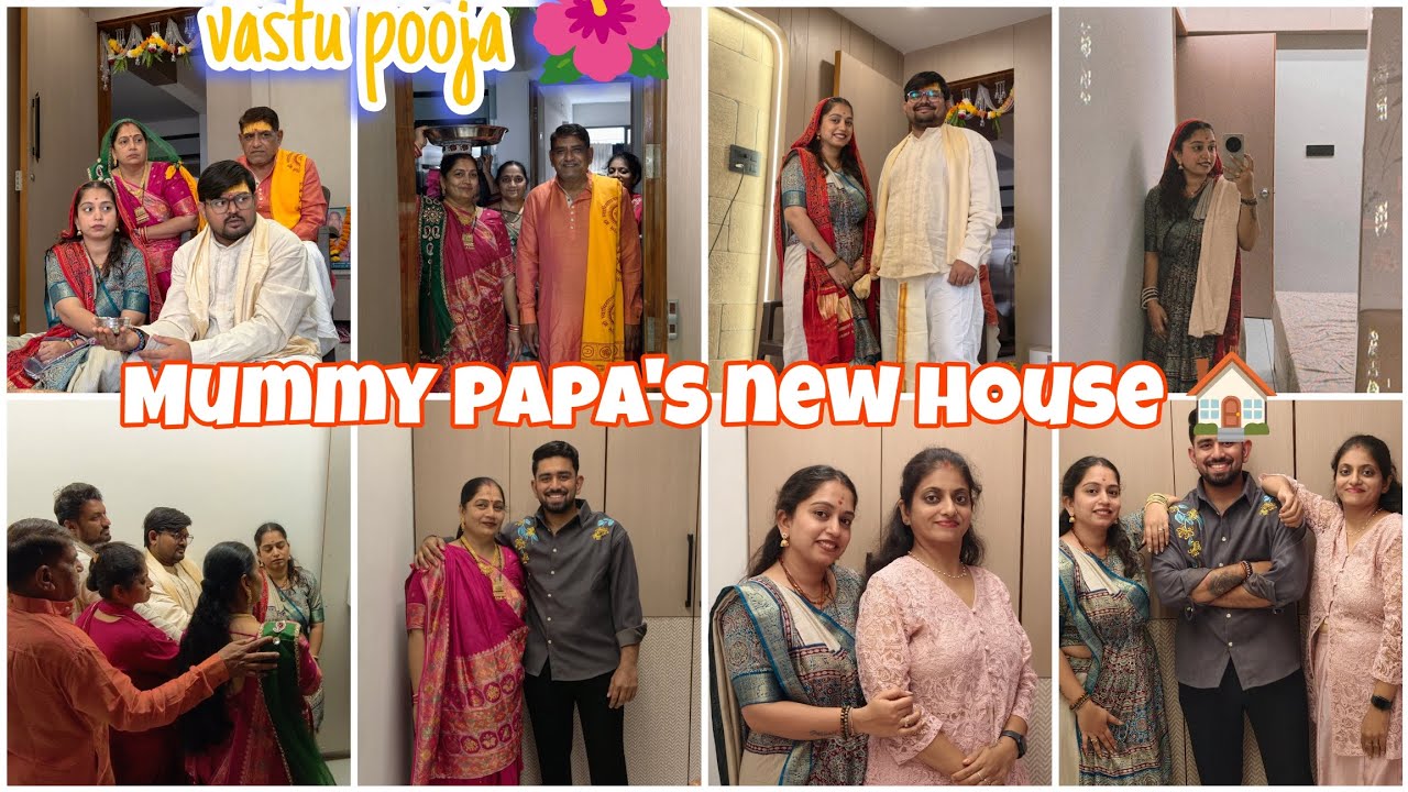 Mummy papa's new house 🏠 vastu pooja 🌺 #memories 