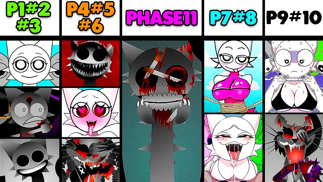 Phase 1 VS Phase 2 VS Phase 3 VS Phase 4 VS Phase 5 VS Phases 6-11 in Incredibox Sprunki!