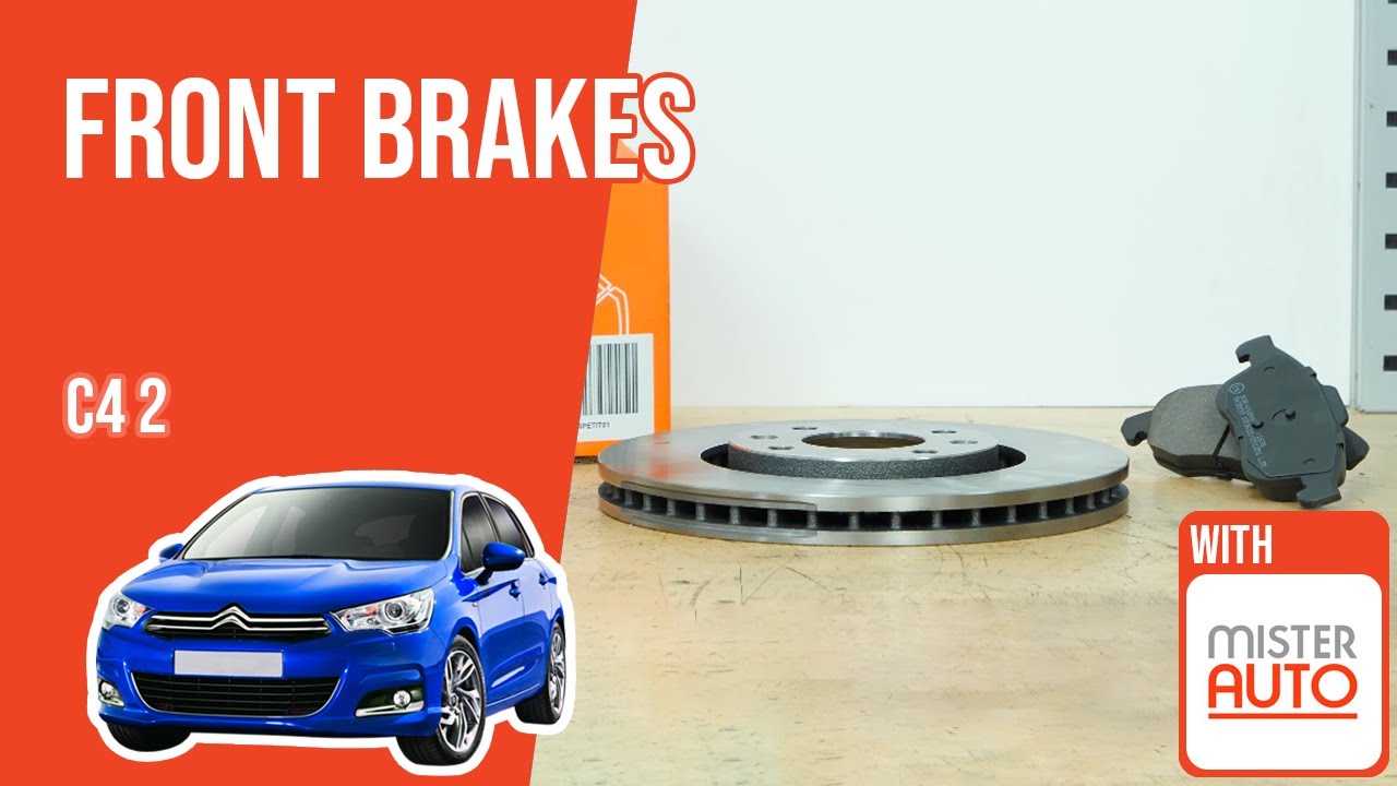 How to replace the front brake rotors and pads Citroën C4 mk2 🚗