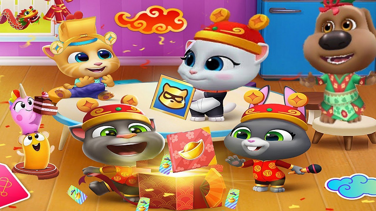 My Talking Tom Friends Lunar New Year update Unlock Premium Rewards Gameplay Android ios