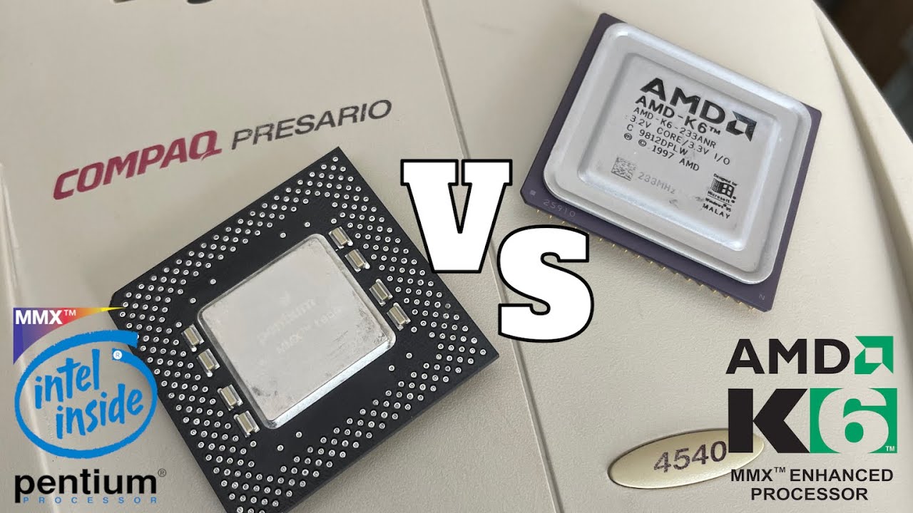 Compaq Presario AMD K6 233 МГц против Intel Pentium 233 МГц MMX