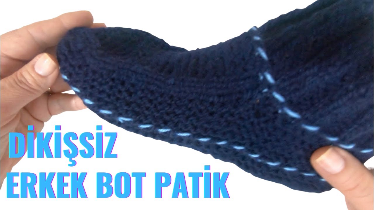 Dikişsiz Kolay Erkek Bot Patik Yapımı / İki Şiş Örgü Patik Modelleri