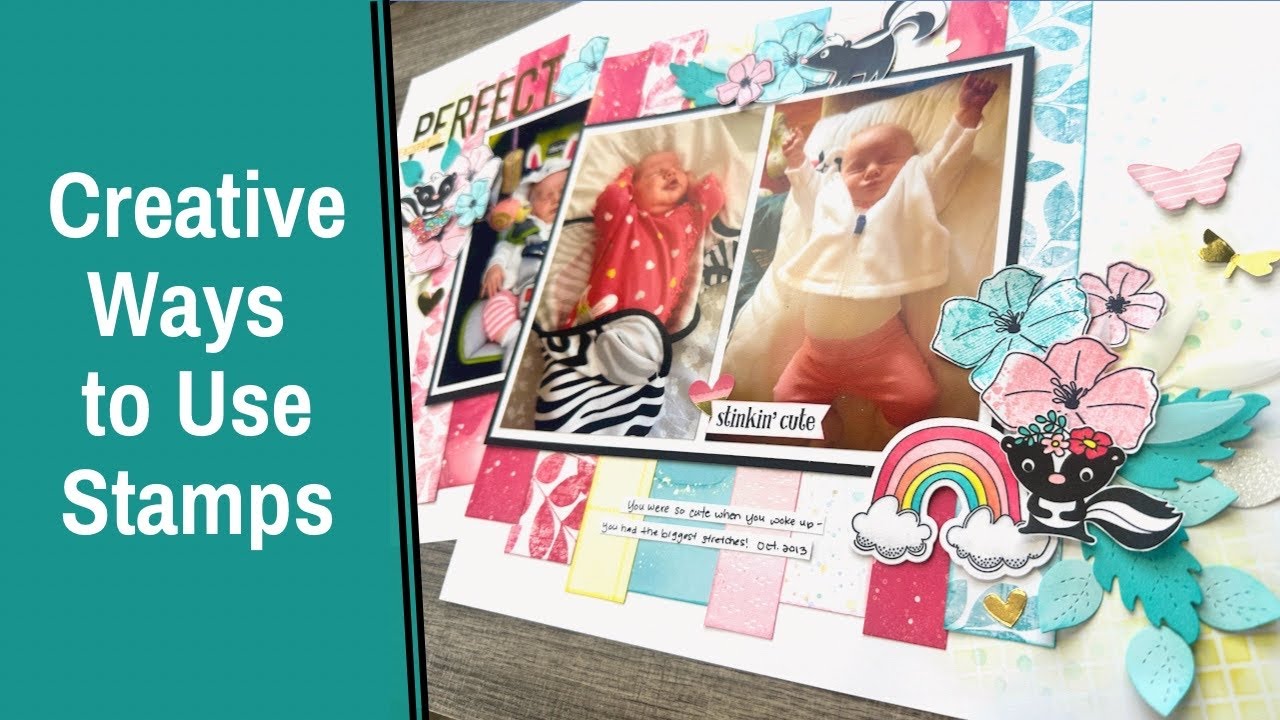 Creative Ways to Use Stamps! Dream Maker Double Page Scrapbooking Idea
