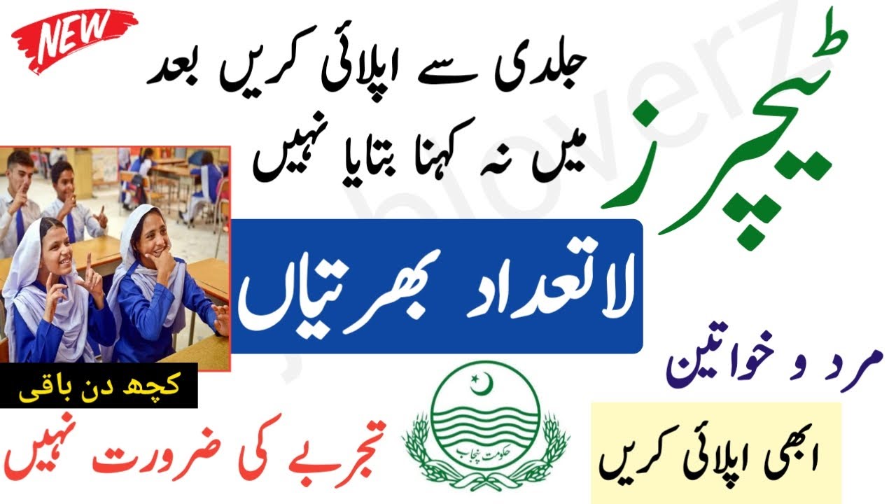 Educators Jobs 2021 in Punjab Latest News - Govt Punjab Teacher Jobs 2021 - New Jobs 2021