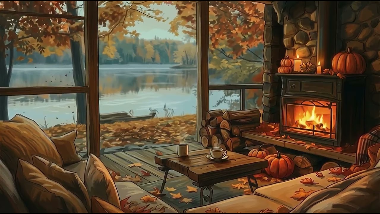 A Cozy Autumn Cabin 🍁 1940s Oldies Playing | Vintage Relaxing Ambience