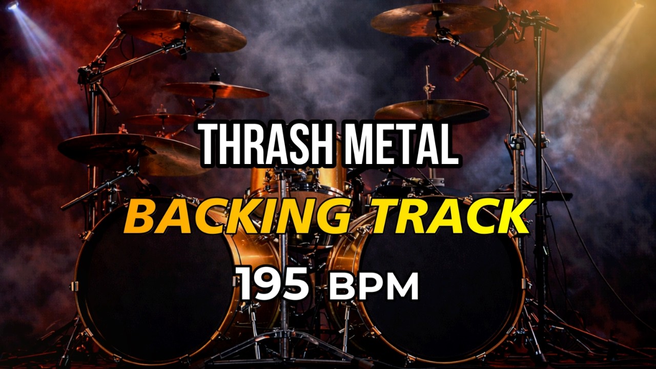 Thrash Metal Drum Backing Track – 195 BPM | Fast Aggressive Jam Track