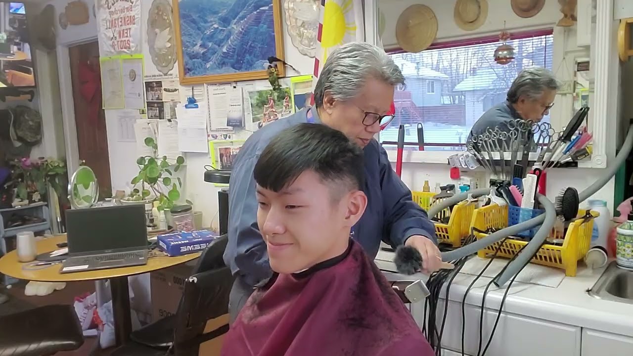 Medium short, high tapered haircut