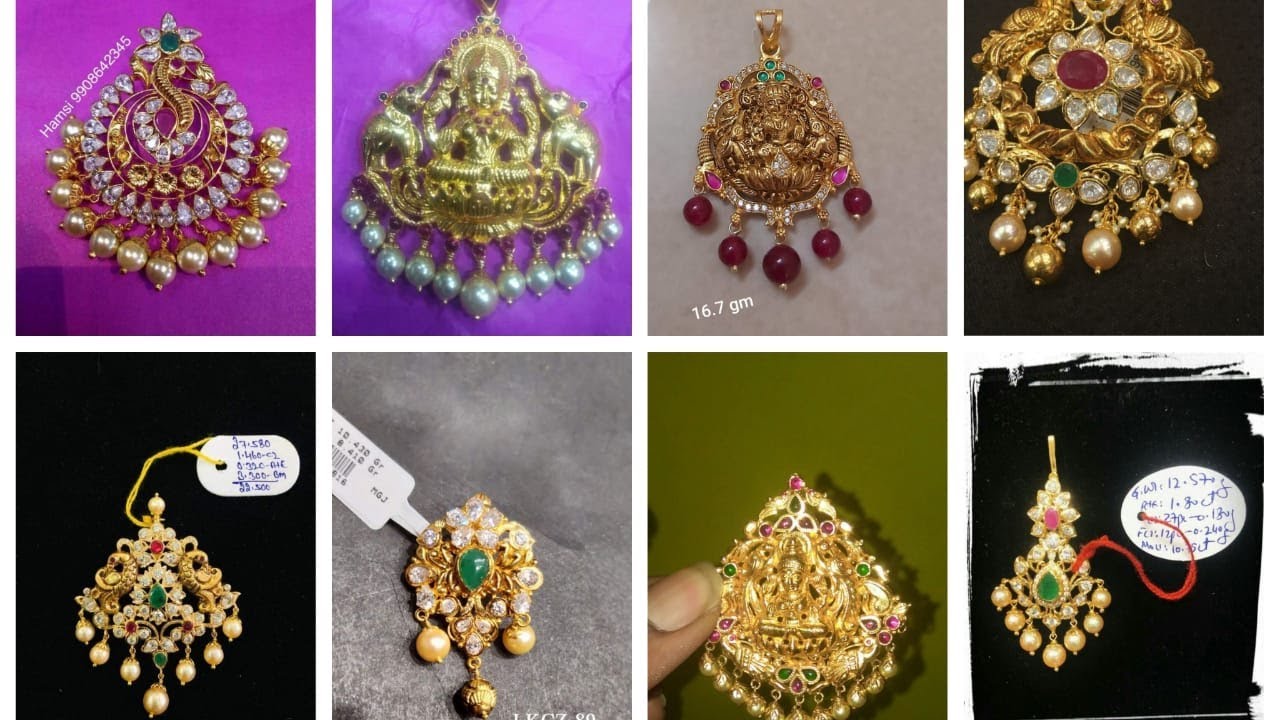 Gold Pendant Collection With Weight||Under 10gms pendants Designs|| Lightweight dollar