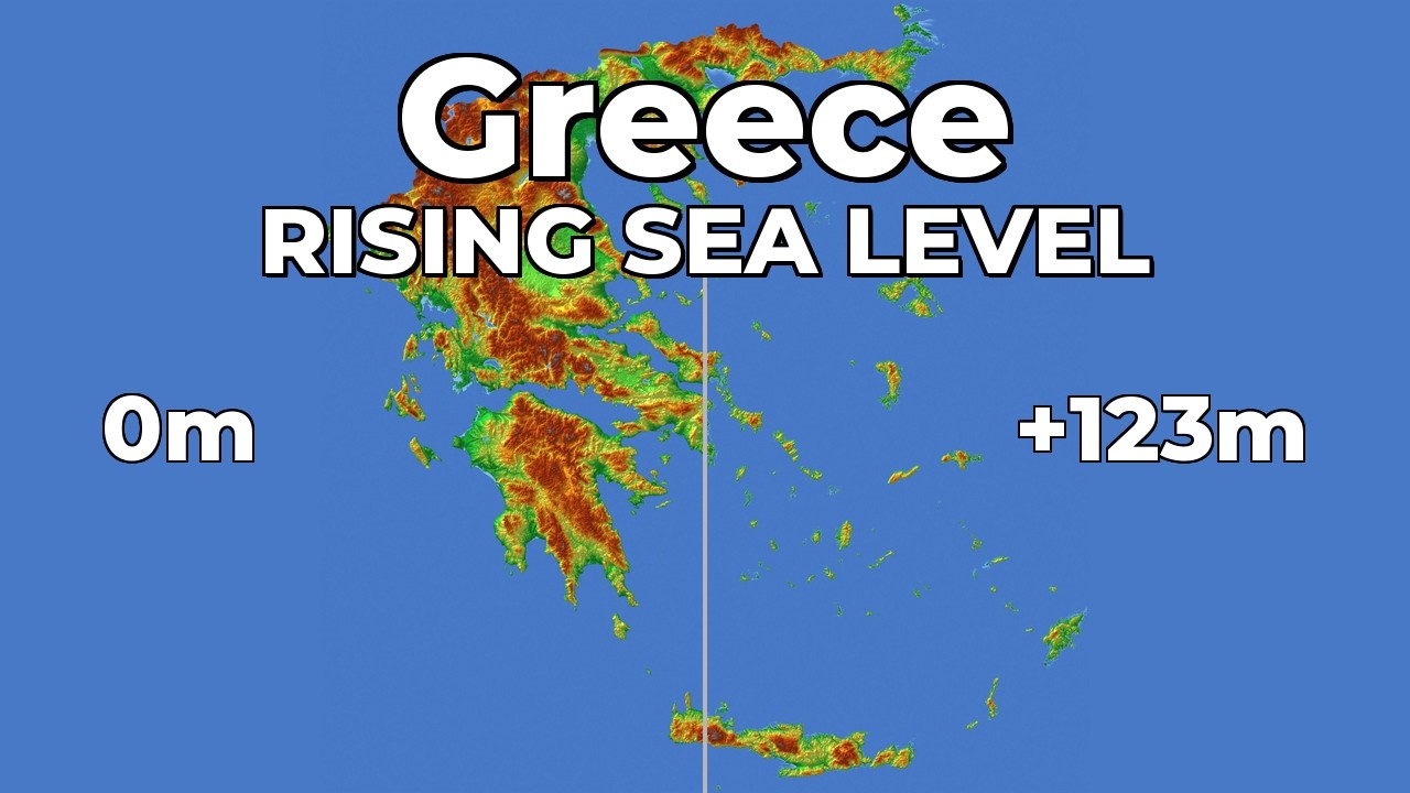 (4K) Rising Sea Level - Greece 🇬🇷 🌊 #geography #map #greece #sealevelrise