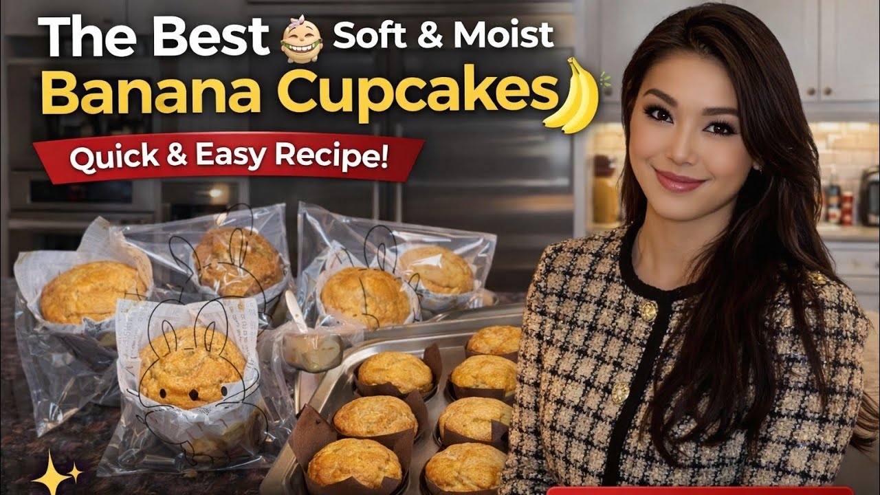 The Best Soft & Moist Banana Cupcakes 🧁🍌 | Fluffy & Easy Homemade Recipe 