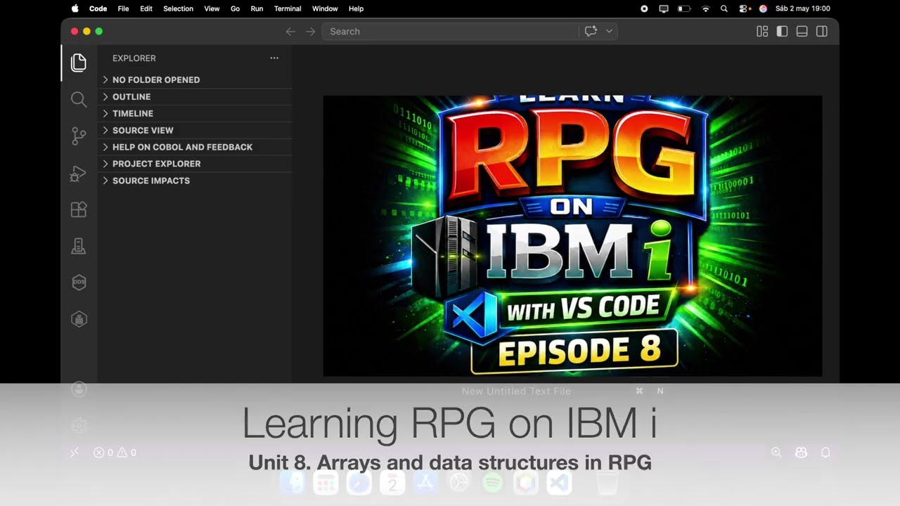 Изучите язык RPG на IBM i с помощью VSCode. Массивы и структуры данных: объяснение (руководство д...