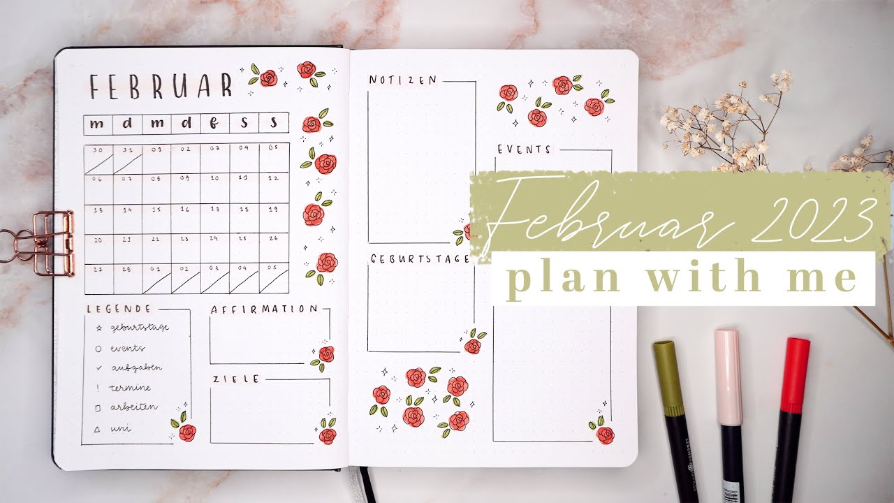 Bullet Journal Setup (Deutsch) | Monats&uuml;bersicht 🌹 PLAN WITH ME