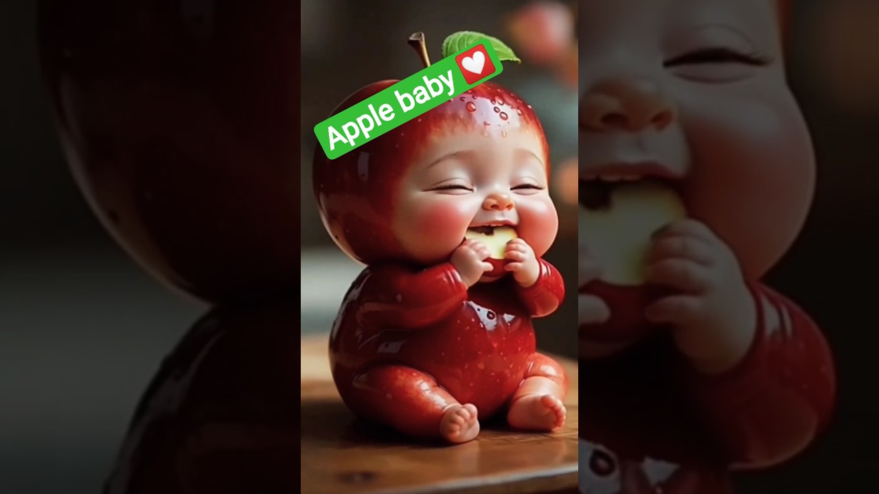 ASMR Baby Eating Juicy Apple 🍎 | Crunchy Chew Sounds | Cute Expressions | 