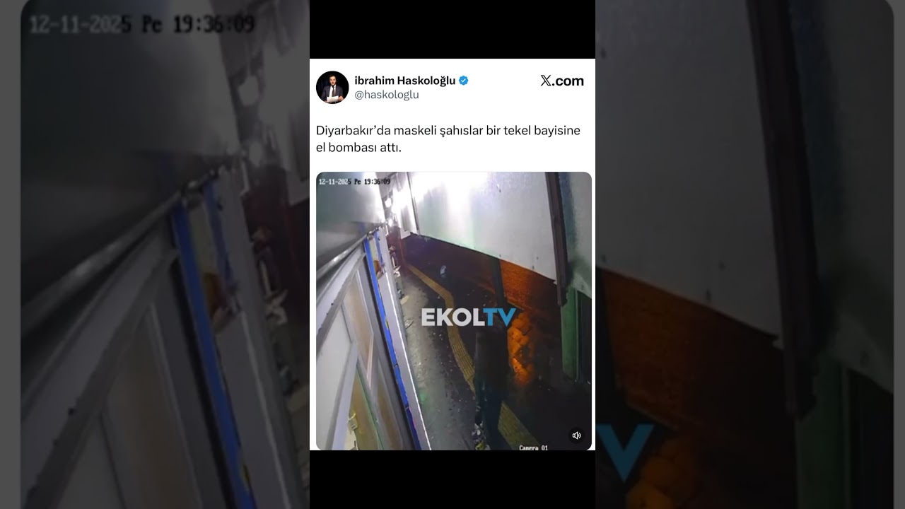 Diyarbakır’da maskeli şahıslar bir tekel bayisine el bombası attı.