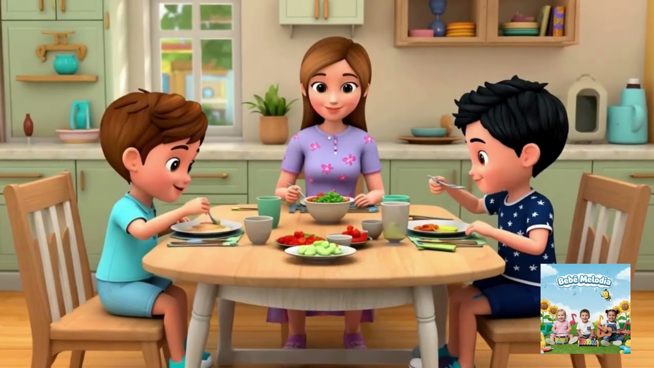 Obrigado, Meu Deus 🙏🍎🍞 | Oração da Comida Infantil (10 MIN) | 0–4 anos