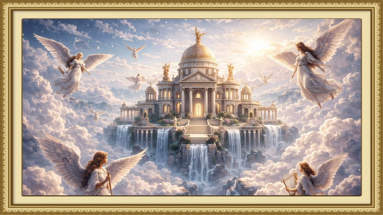 House of Angels in Clouds | Ambient 4k Display Art