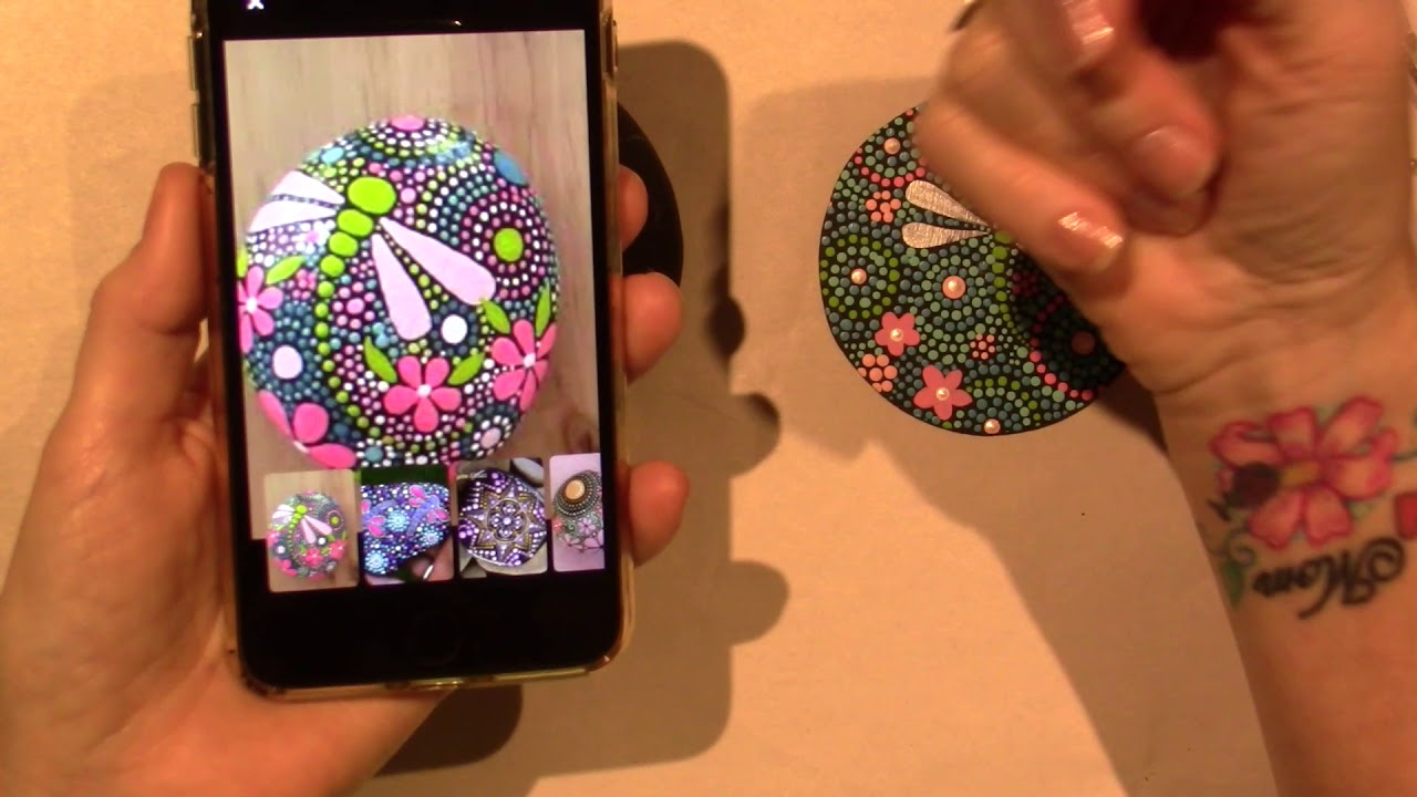 Dragonfly Rock; Dot painting Tutorial