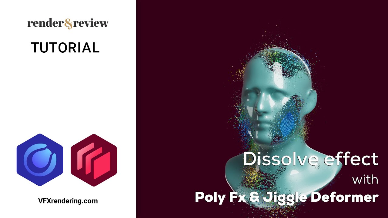 Dissolve Effect with PolyFX & Jiggle Deformer (Cinema 4D) | Tutorial | VFXRendering