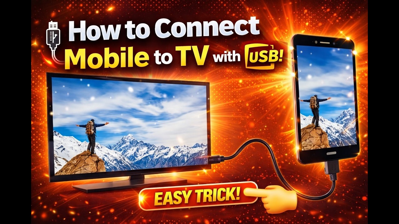 How To Connect a Smartphone To TV using USB Data Cable (charging wire) | Connect mobile and TV