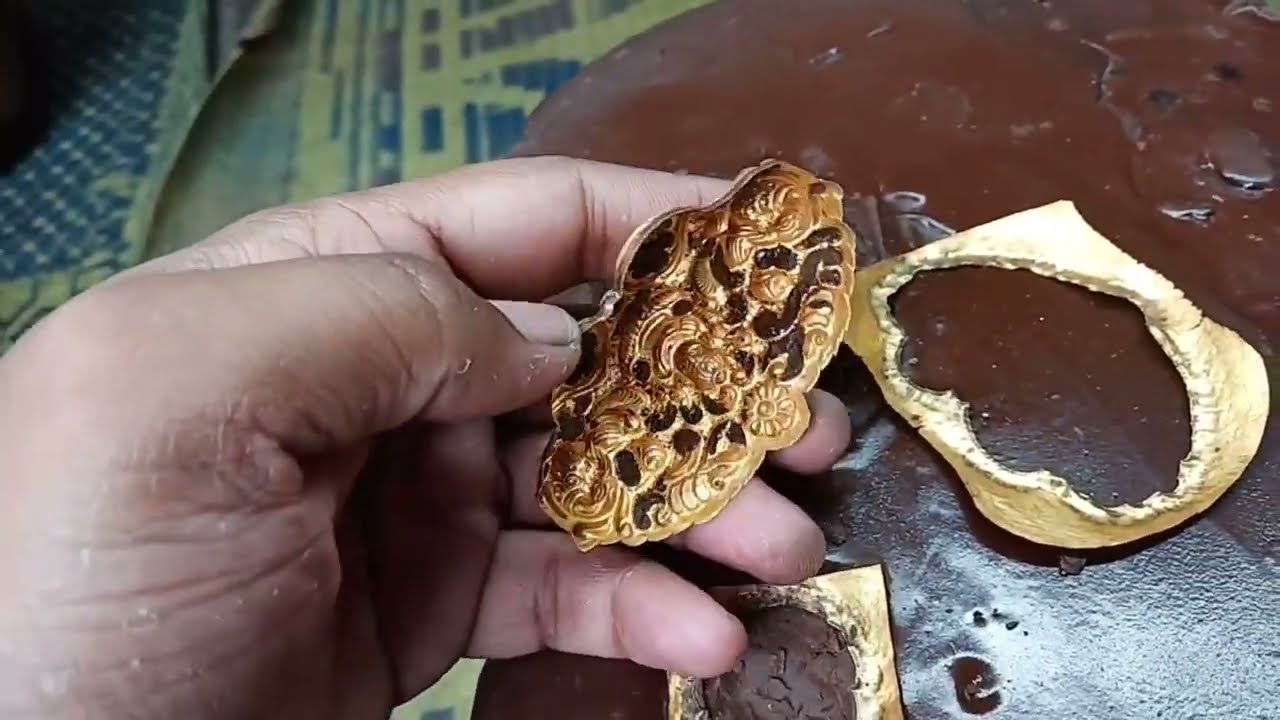 How to Gold ganesh Lakshmi and peacock nakkashi making process 22k Hallmark gold