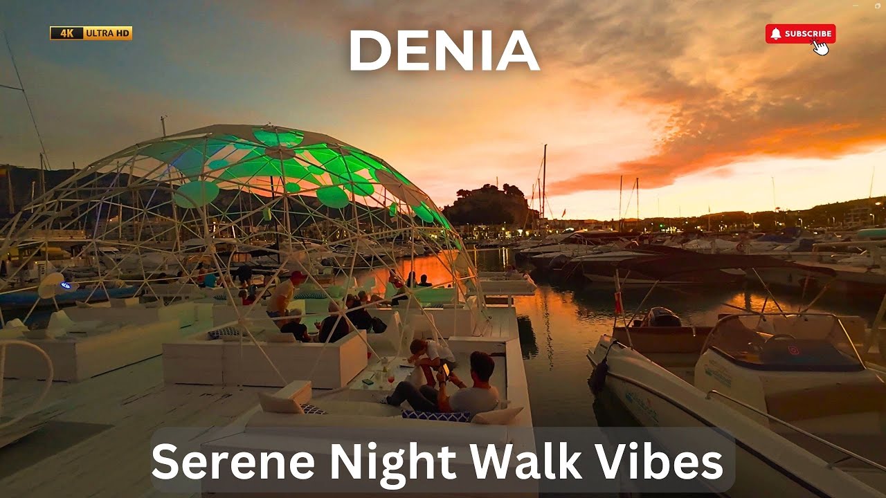 Denia 🇪🇸: Serene Night Walk | Costa Blanca Spain Travel Vibes #spainwalkingtour
