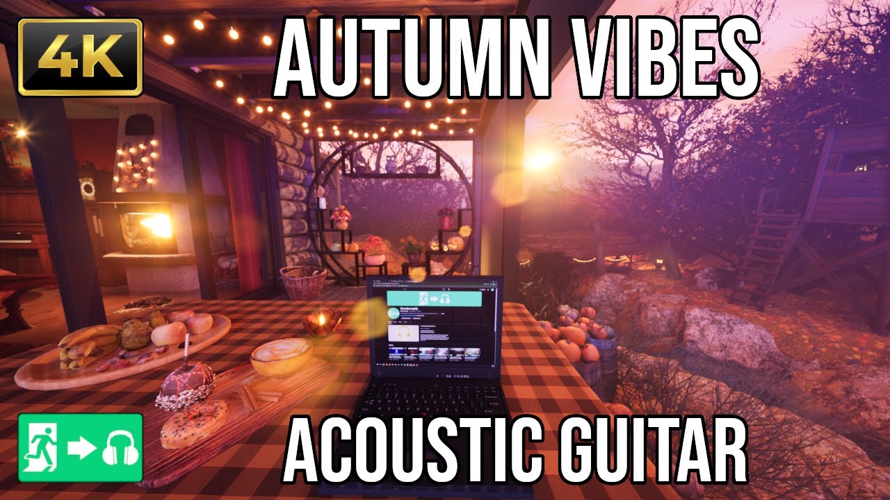 10 Hours of Peaceful Guitar in Autumn Woods | Cozy & Relaxing Ambience | 4K