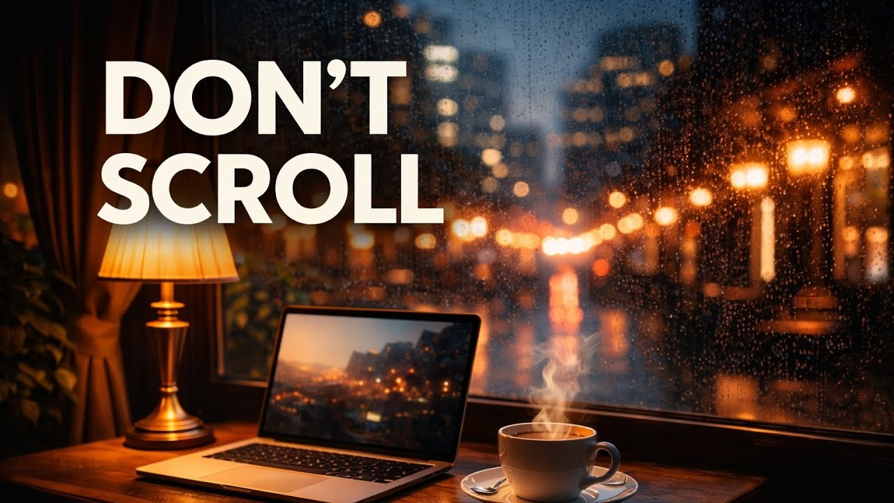 Don’t Scroll… Just Relax ☕ Late Night Jazz & Rain Ambience
