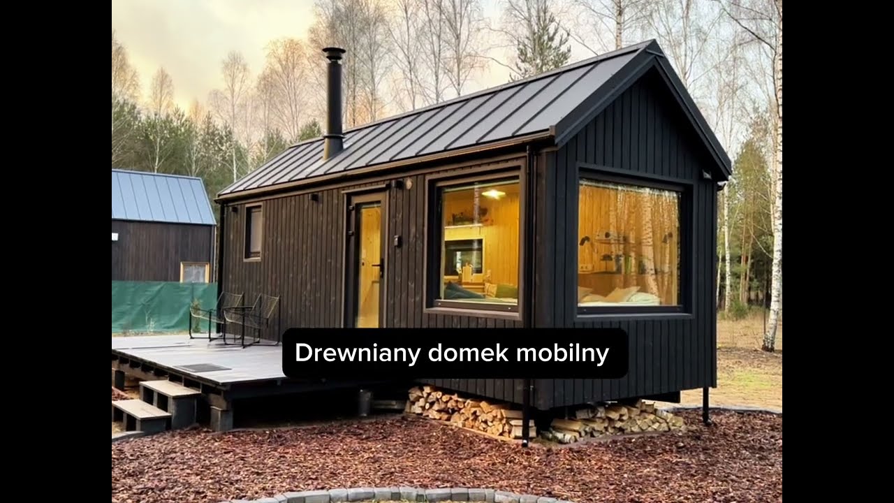 Drewniany domek mobilny #domekcałoroczny #drewnianydomek #dmkbudownictwo