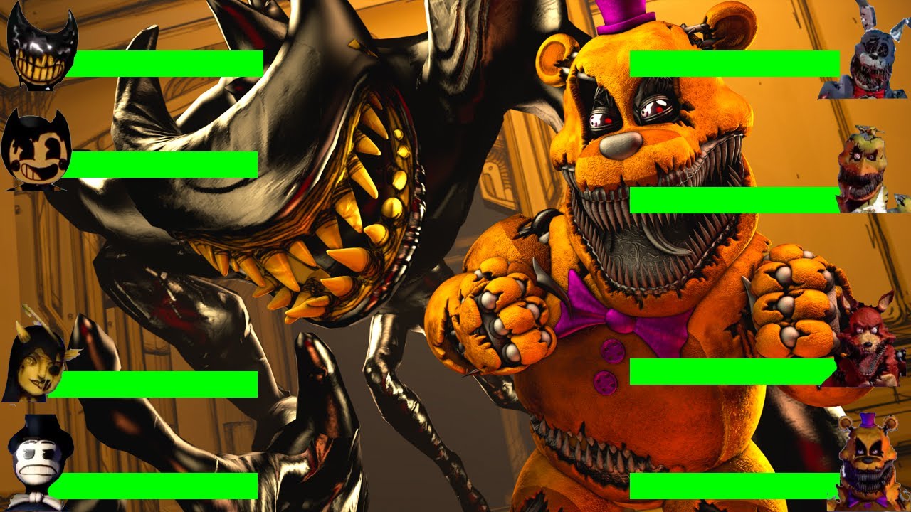 Bendy And The Ink Machine vs Demented WITH Healthbars!