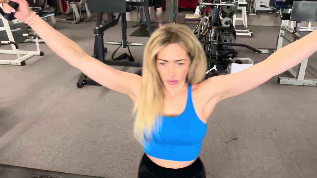 Lat pull downs on cables. Wide 
