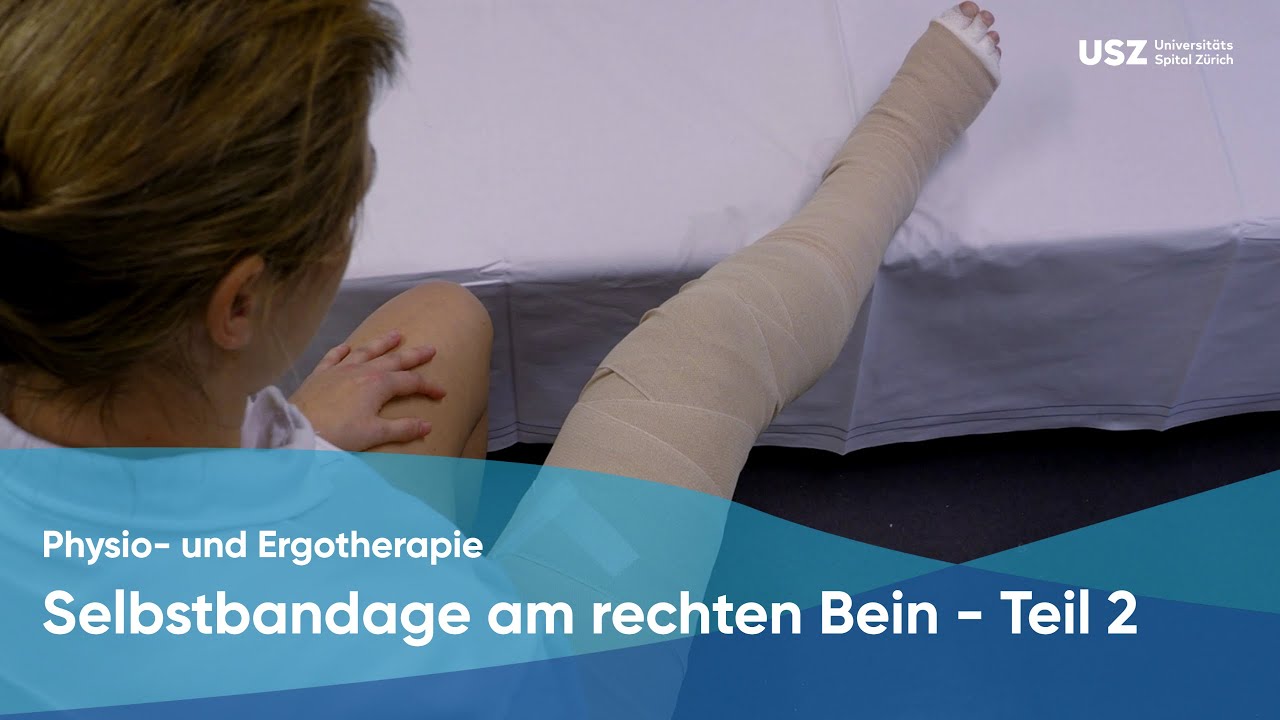 Selbstbandage am rechten Bein - Teil 2