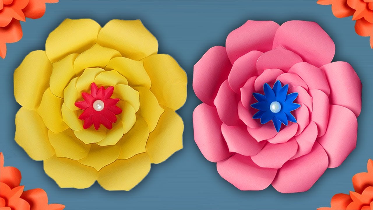 Beautiful Paper Flower Making | Home Decor | Handmade Craft With Paper Easy | DIY Flowers