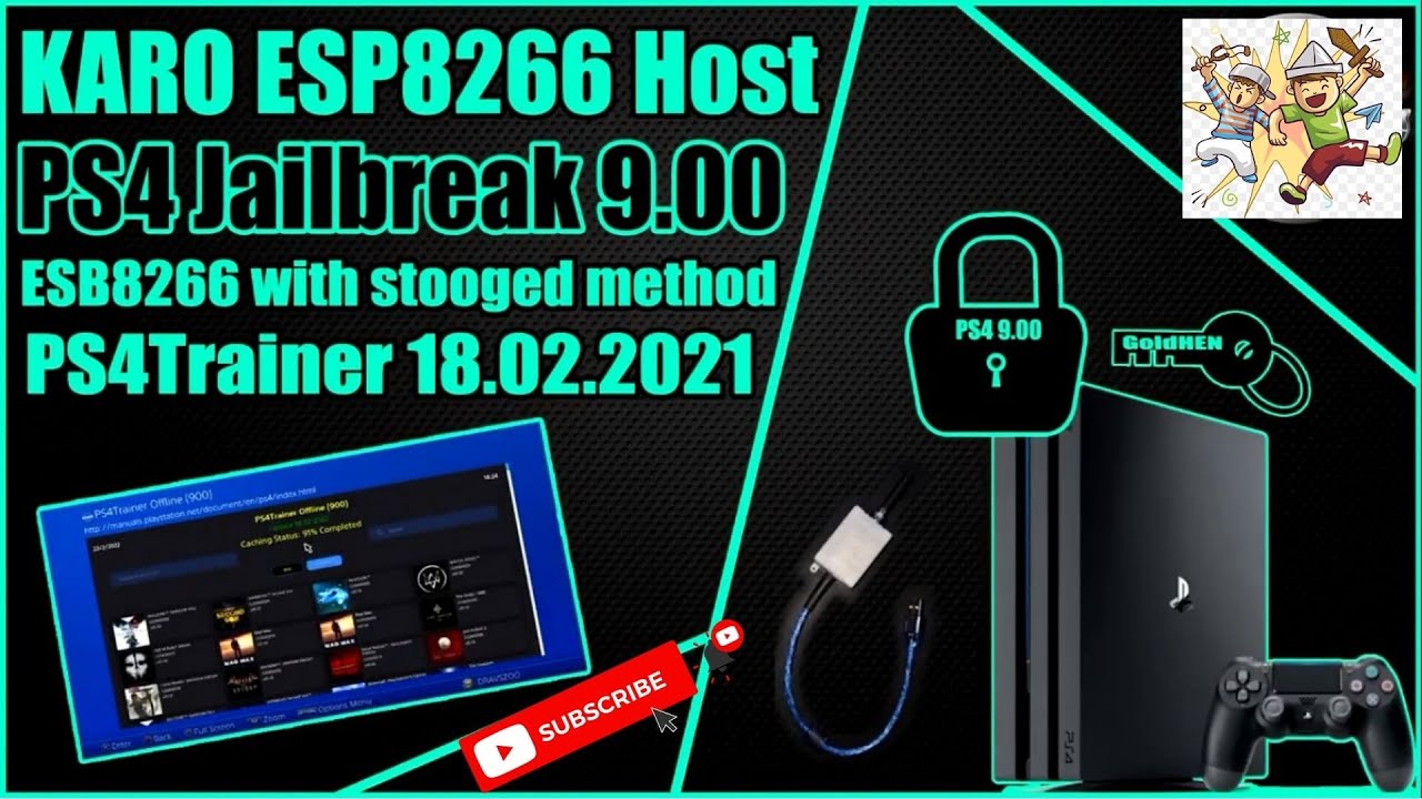 PS4 9.00 JB KARO ESP8266 Stooged Method HOST - PS4Trainer 18.02.2021 - Auto Exploit + GoldHEN 2.1.2