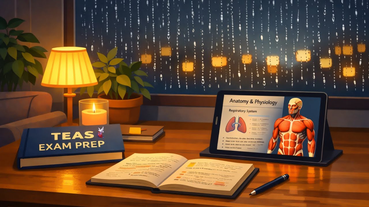 TEAS Exam Study Music | Calm Focus with Soft Rain