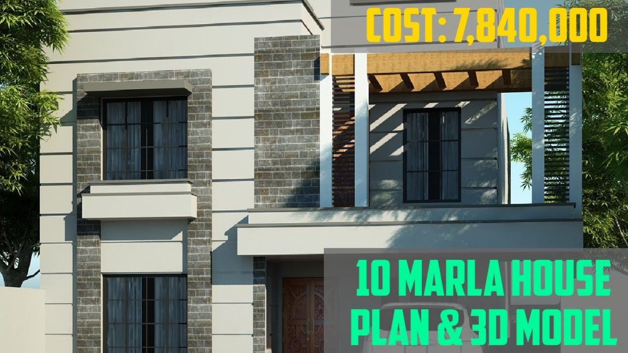 10 Marla 35X65 Double Story House Plan and Costruction Cost in Pakistan