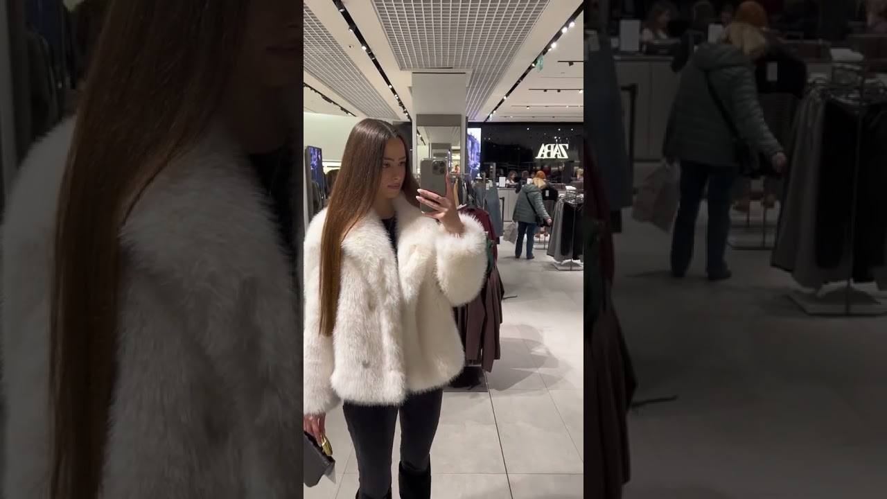 white fur coat