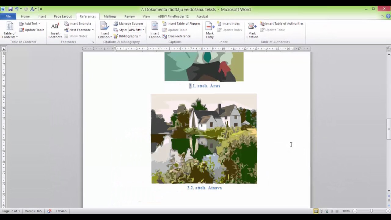 8  Dokumentu tabulu un attēlu rādītāju veidošana. Priekšmetu rādītājs. MS Word