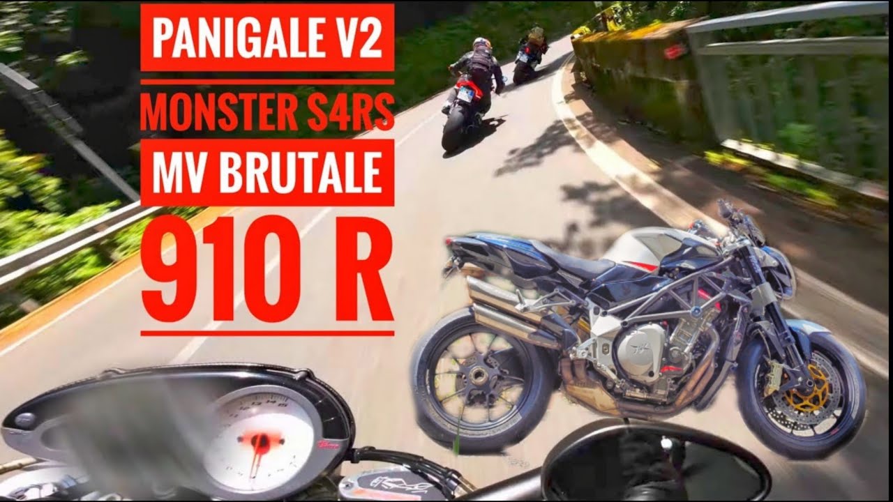 MV AGUSTA BRUTALE 910R FOLLOW  DUCATI PANIGALE & DUCATI MONSTER S4RS #DUCATI #motovlog#panigalev4
