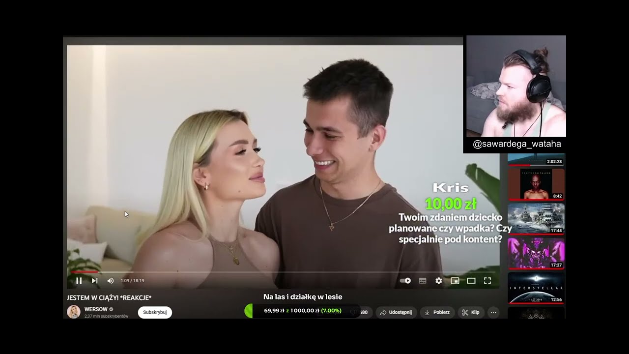 WARDĘGA OGLĄDA WERSOW JESTEM W CIĄŻY! *REAKCJE*