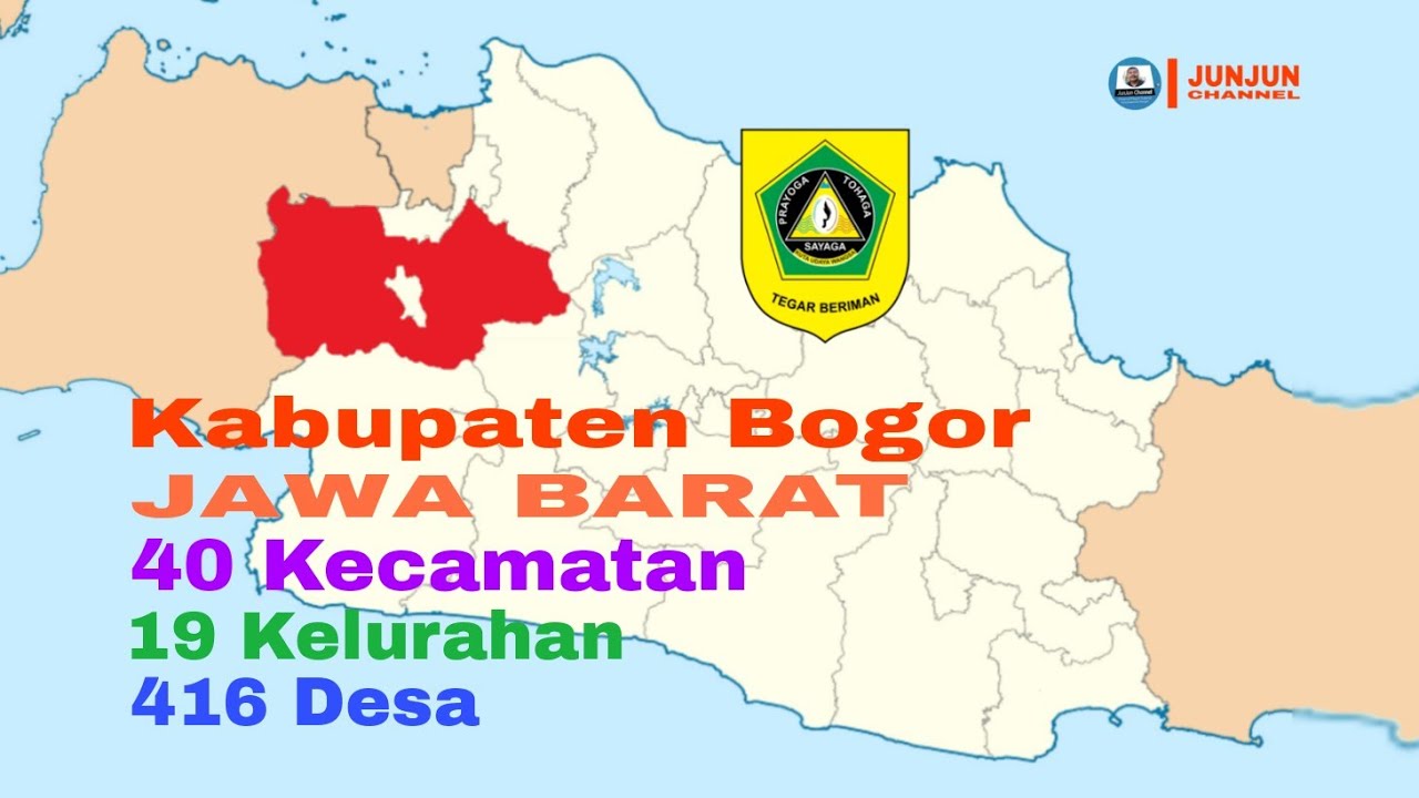 Kabupaten Bogor, Jawa Barat, 40 Kecamatan, 19 Kelurahan, 416 Desa