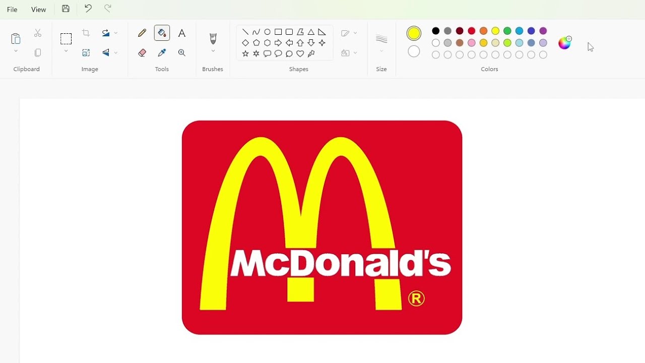 How to draw the McDonald's logo using MS Paint | How to draw on your computer