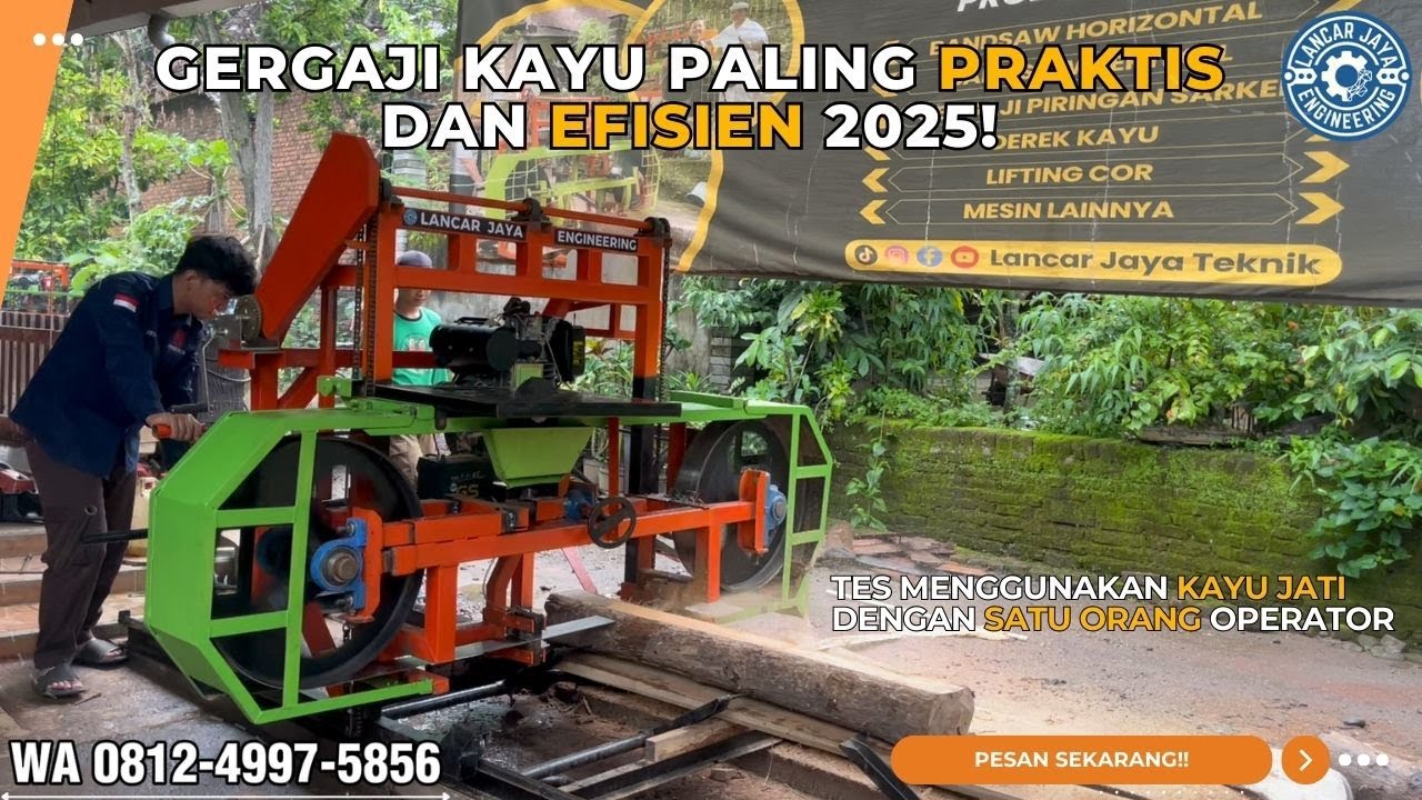 SUPER KERENN!! Gergaji Kayu Paling Populer 2025!! Tes Bandsaw Kayu Horizontal, Kerja Jadi Praktis!!