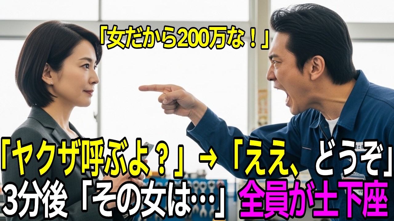 【スカッと】「女だから200万」と脅すぼったくり整備工場女性の一言で3分後、ヤクザが土下座した理由…