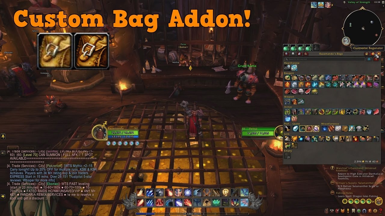 BAGANATOR - CUSTOM BAG ADDON FOR SORTING AND ALTS! - Warcraft TWW (Pre-patch)