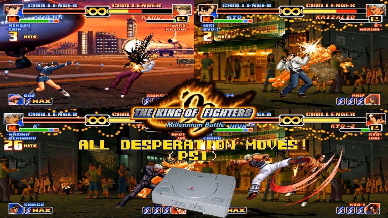 The King of Fighters 99 - All Desperation Moves! (PS1)