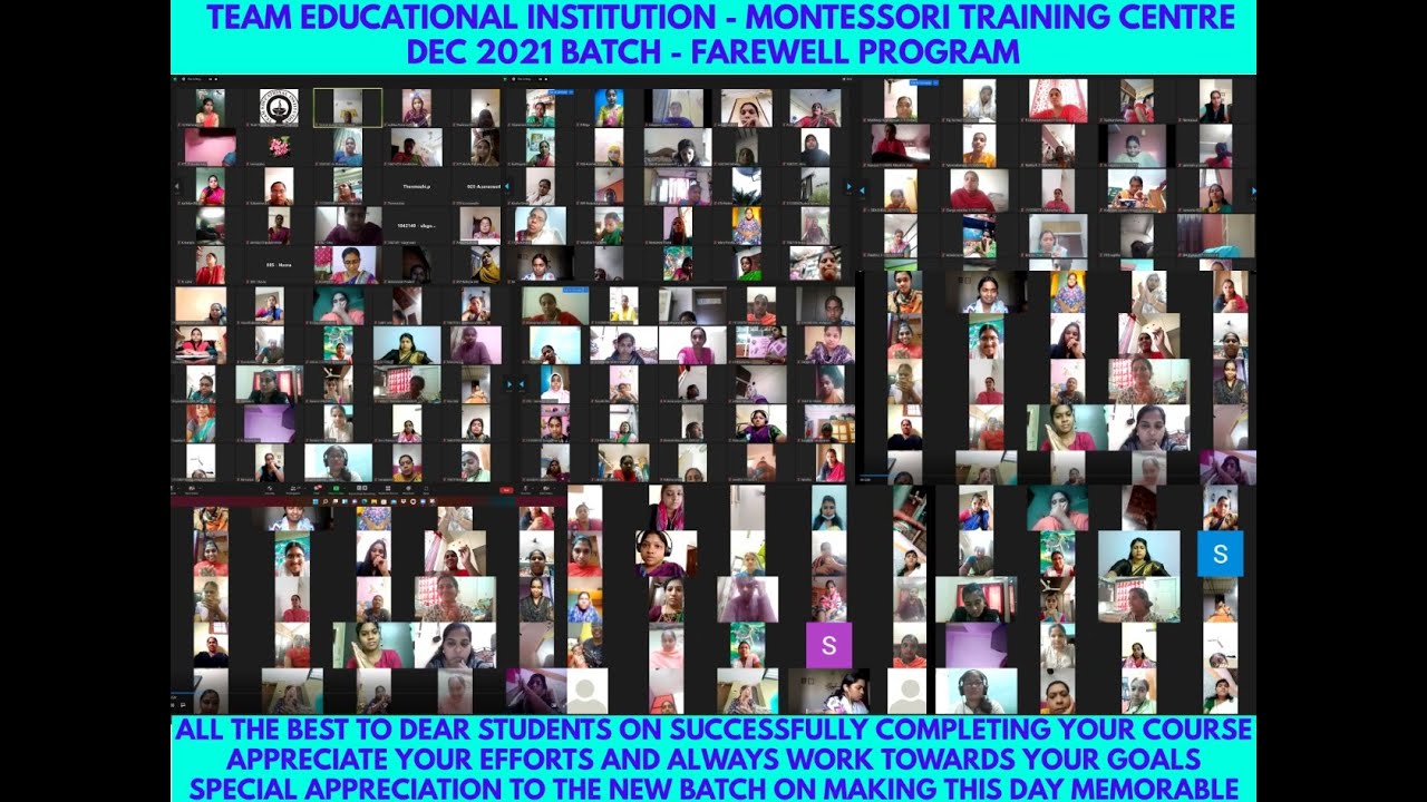 Montessori Training Institution in Chennai/Tamilnadu/India/Online/Offline Classes/Team Education.